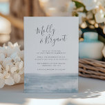 Low Tide | Coastal Watercolor Wedding Invitation<br><div class="desc">Coastal chic wedding invitation features a grey blue watercolor wash along the bottom, with your wedding details in chic grey. Your names appear in hand lettered script for a breezy, beachy look. Perfect for beach, summer, or nautical weddings, these coastal style wedding invitations reverse to tone on tone wavy stripes...</div>