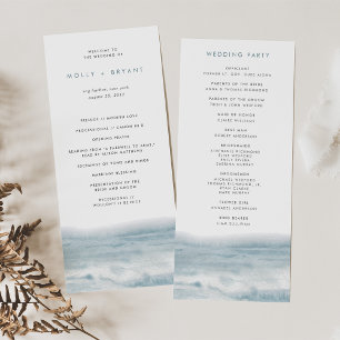 Low Tide Coastal Watercolor Wedding Programme