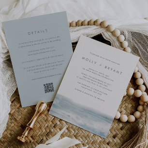 Low Tide Double Sided Modern Coastal Wedding Invitation