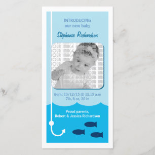 Low Tide Fishing Baby Announcement