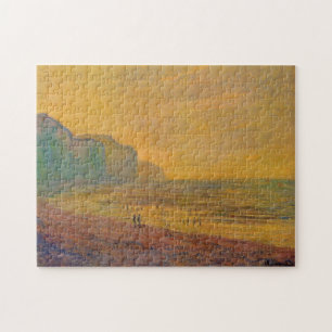 Low Tide Pourville Misty Weather Monet Fine Art Jigsaw Puzzle
