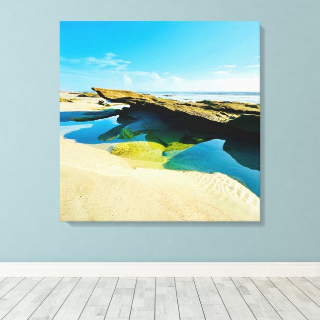 Low tide rocky ocean floor Canvas  (Insitu(Wood Floor))