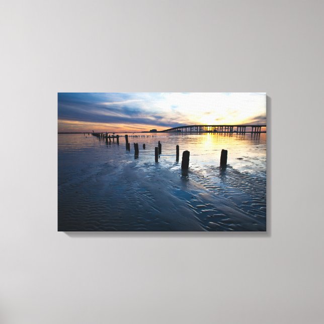 Low Tide Sunset - Mississippi Gulf Coast Canvas Print (Front)