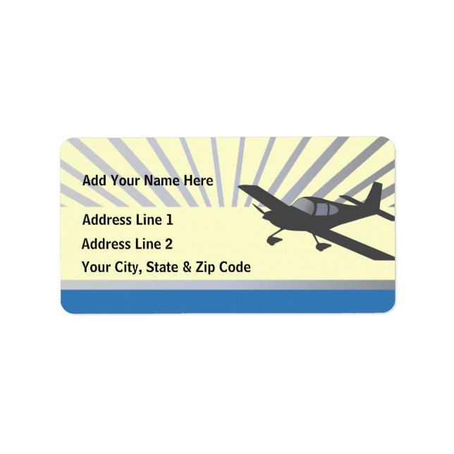 Low Wing Experimental Aeroplane Label (Front)