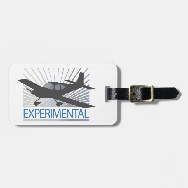 Low Wing Experimental Aeroplane Luggage Tag (Front Horizontal)