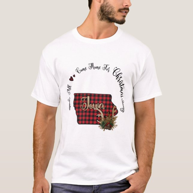 Lowa Plaid All Come Home For Christmas T-Shirt (Front)