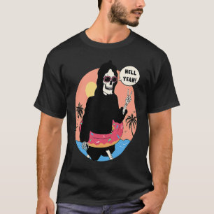 Lowbrow art Macabre Style Grim Reaper Beach T-Shirt