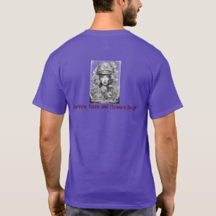 Lowbrow Faces and Flowers Design T-Shirt