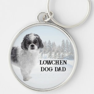 Lowchen Dog Dad Winter Scene Key Ring