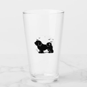 Lowchen Dog � Halloween Moon Silhouette Classic T- Glass