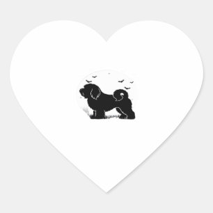 Lowchen Dog � Halloween Moon Silhouette Classic T- Heart Sticker