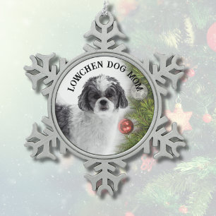 Lowchen Dog Mum Snowflake Pewter Christmas Ornament