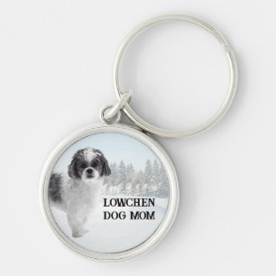 Lowchen Dog Mum Winter Scene Key Ring