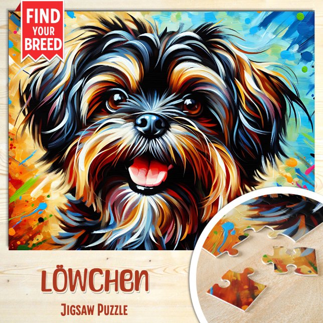 Lowchen Dog Portrait Acrylic Art Print Dog Lover Jigsaw Puzzle (Creator Uploaded)
