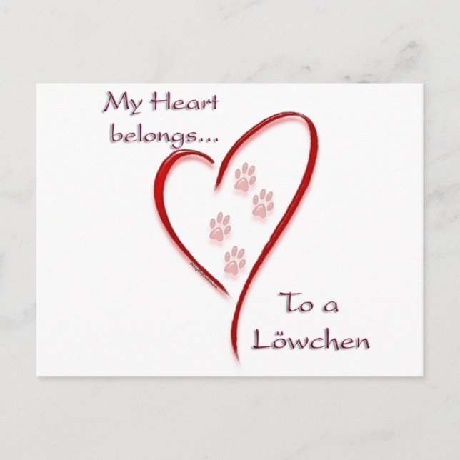 Löwchen Heart Belongs Postcard (Front)