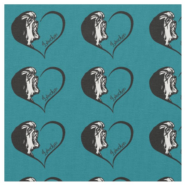 Lowchen Heart Design Fabric (Close Up)