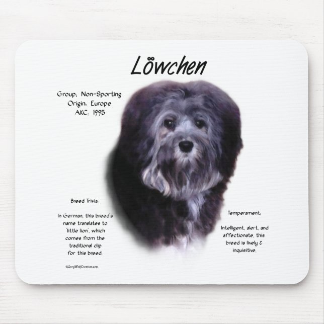Löwchen History Design Mouse Mat (Front)