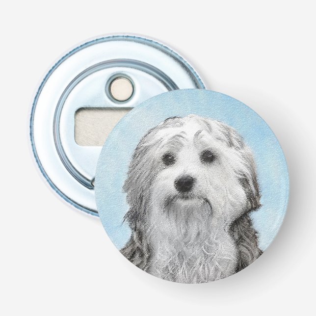 Lowchen Painting - Cute Original Dog Art Bottle Opener (Front)