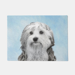 Lowchen Painting - Cute Original Dog Art Doormat