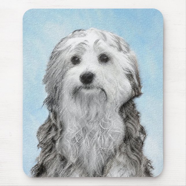 Lowchen Painting - Cute Original Dog Art Mouse Mat (Front)