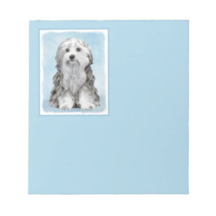Lowchen Painting - Cute Original Dog Art Notepad