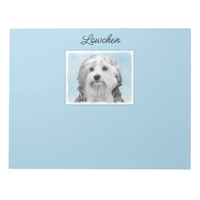 Lowchen Painting - Cute Original Dog Art Notepad (Front)