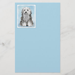 Lowchen Painting - Cute Original Dog Art Stationery