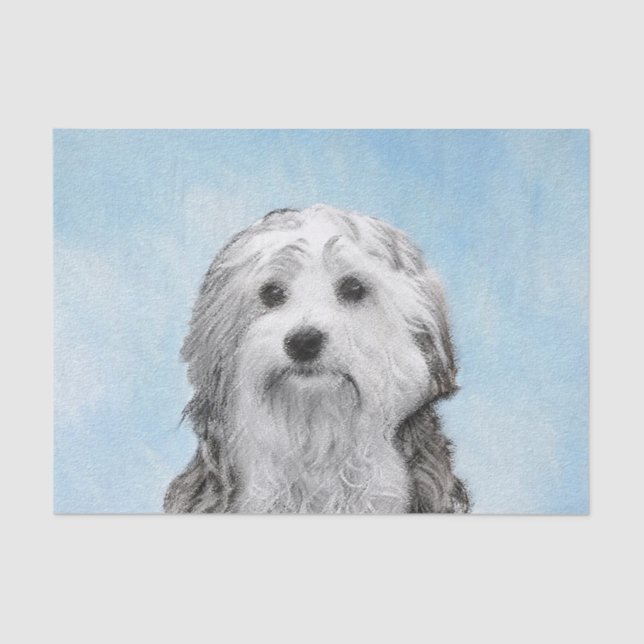 Lowchen Painting - Cute Original Dog Art Tissue Paper (Front)