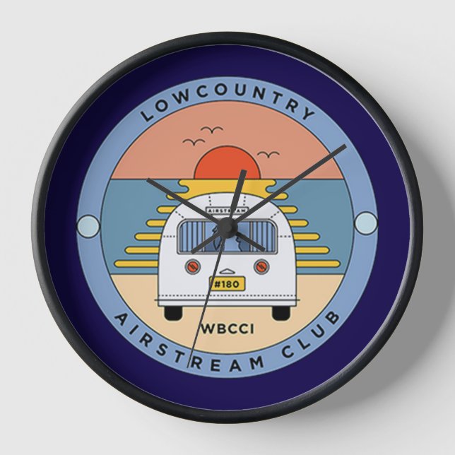 Lowcountry Airstream Wall Clock (Front)