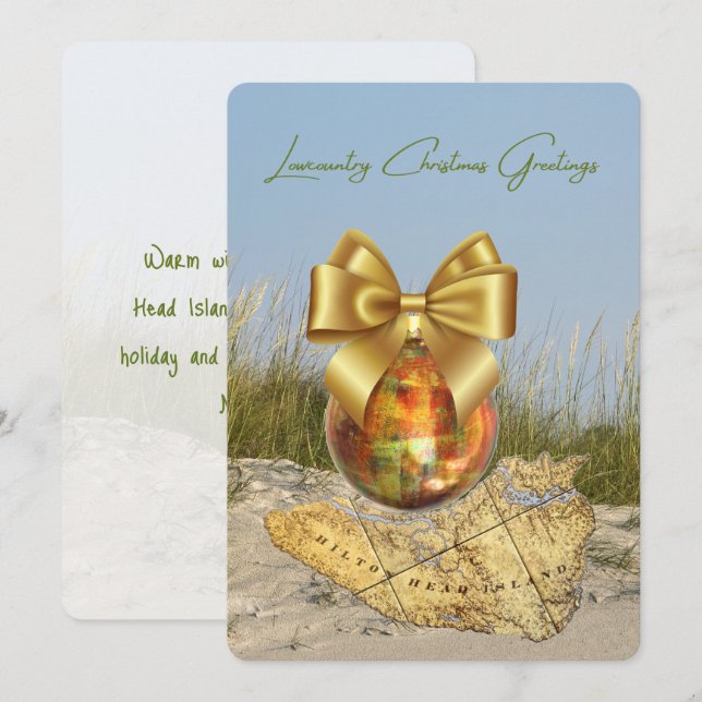 Lowcountry Christmas Greetings Hilton Head Island Holiday Card (Front/Back)