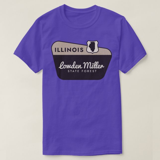 Lowden Miller State Forest Illinois Welcome Sign T-Shirt (Design Front)