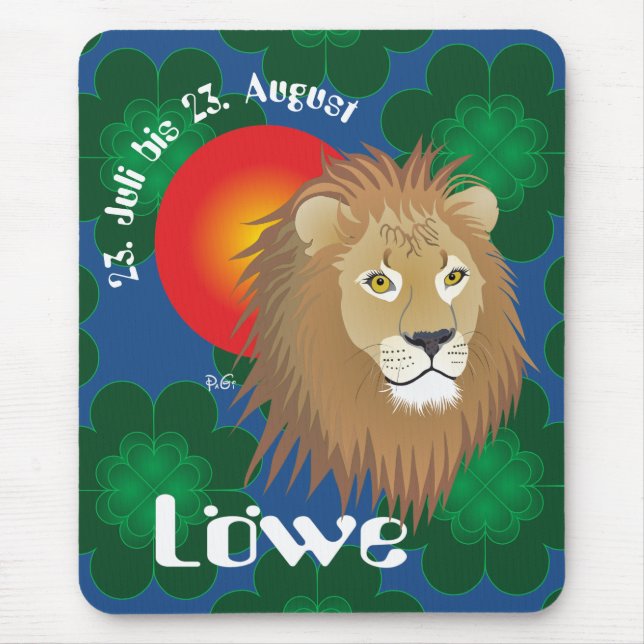 Löwe 23. Juli bis 22. August Mauspad Mouse Mat (Front)