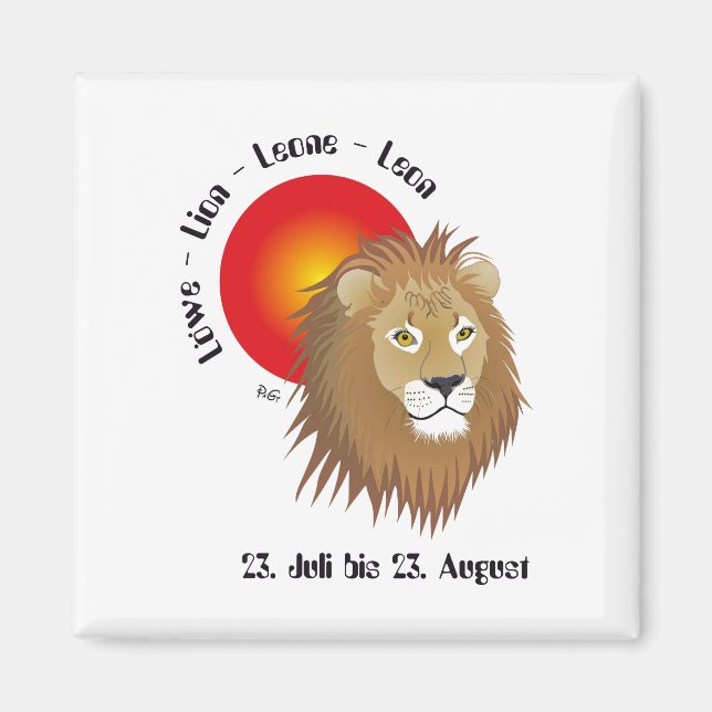 Löwe Sternzeichen Magnet (Front)