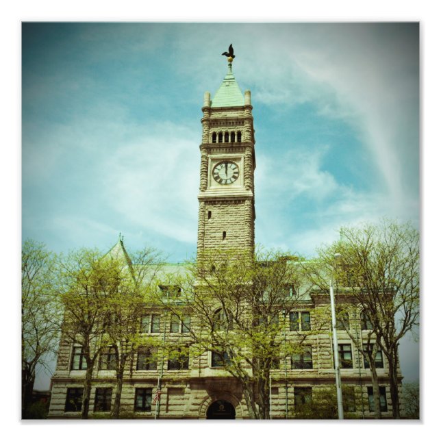 LOWELL MASSACHUSETTS CITY HALL PHOTO PRINT (Front)