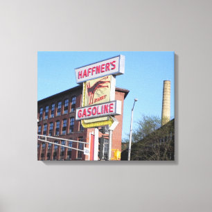 LOWELL MASSACHUSETTS LANDMARKS WRAPPED CANVAS PRINT