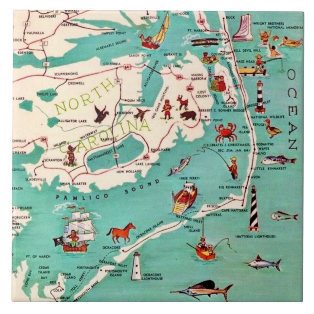 Lower Beaches of the Outer Banks Tile (Front)