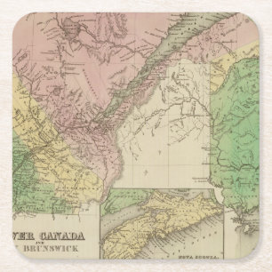 Lower Canada and New Brunswick Square Paper Coaster