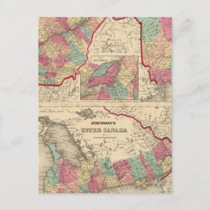 Lower Canada and New Brunswick Upper Canada Postcard