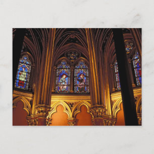 Lower chapel of La Sainte-Chapelle, Paris, 2 Postcard