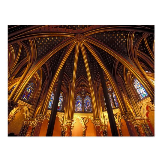 Lower chapel of La Sainte-Chapelle, Paris, Postcard