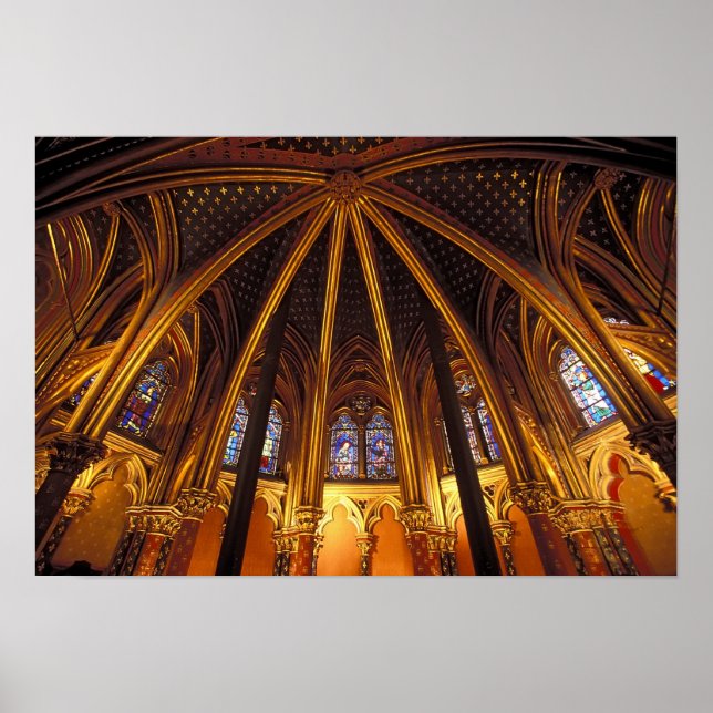 Lower chapel of La Sainte-Chapelle, Paris, Poster (Front)