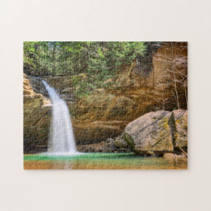 Lower Falls at Old Man's Cave in Hocking Hills Jigsaw Puzzle