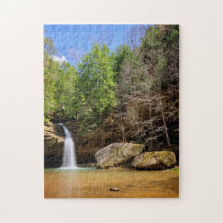 Lower Falls at Old Man's Cave in Hocking Hills Jigsaw Puzzle