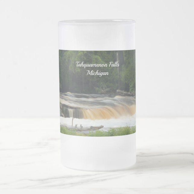 Lower Falls At Tahquamenon Frosted Mug (Center)