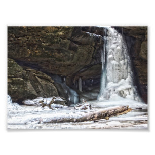 Lower Falls in Winter, Conkle's Hollow, Ohio Photo Print