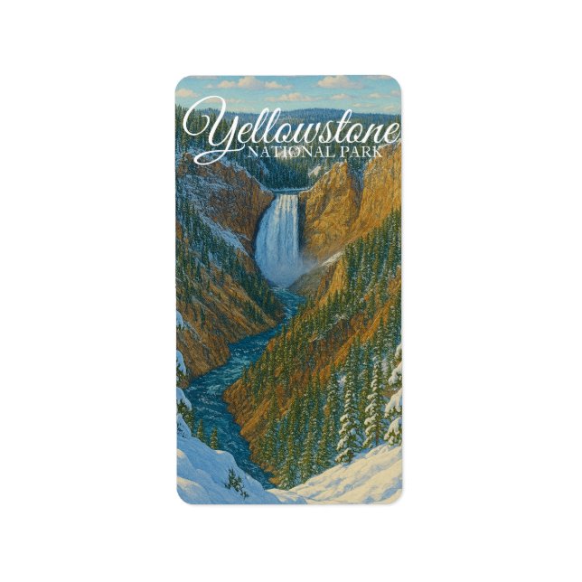 LOWER FALLS, YELLOWSTONE NATIONAL PARK LABEL (Front)