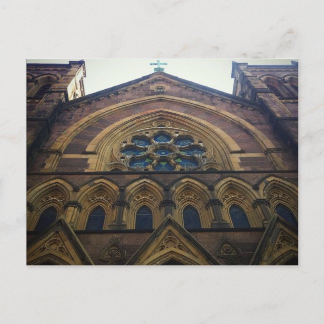 Lower Manhattan Catholic Church Architecture Postcard (Front)