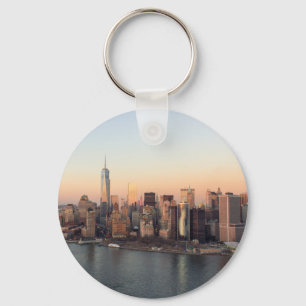 Lower Manhattan Sunset WTC Freedom Tower NYC Key Ring