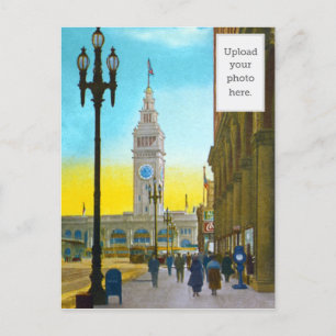 Lower Market Street showing Ferry Tower Postcard