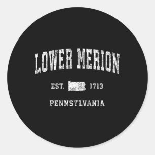 Lower Merion Pennsylvania Pa Athletic Sports Classic Round Sticker